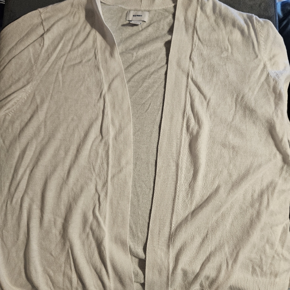 NWOT Old Navy White Open Drape Cardigan Sz XL - Picture 2 of 4